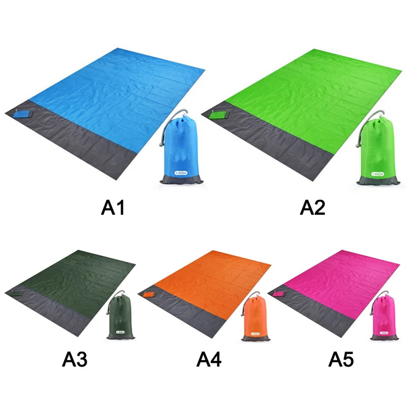 Beach Blanket Sandproof Beach Mat Beach Sheet Waterproof Sand Mat with Stakes Lightweight Mat for Picnic Camping