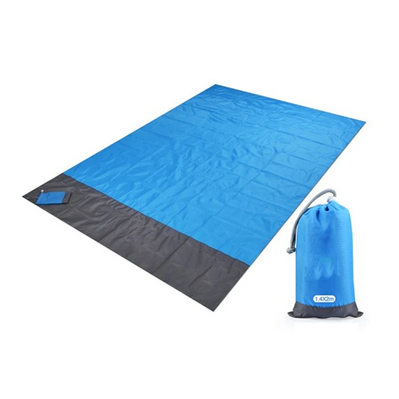 Beach Blanket Sandproof Beach Mat Beach Sheet Waterproof Sand Mat with Stakes Lightweight Mat for Picnic Camping